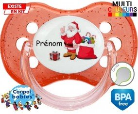 Père noël et cadeau + prénom : Sucette Cerise