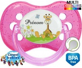 Girafe style2 + prénom: Sucette Cerise-su7.fr