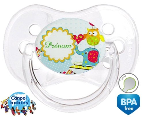 Eléphant originale + prénom: Sucette Cerise-su7.fr