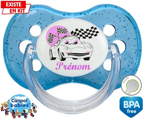 Voiture (fille) + prénom: Sucette Cerise-su7.fr