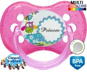 Hippopotame bleu + prénom: Sucette Cerise-su7.fr