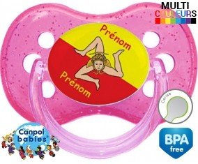 Drapeau sicile + prénom: Sucette Cerise-su7.fr