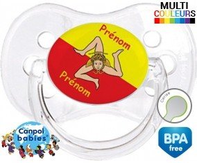Drapeau sicile + prénom: Sucette Cerise-su7.fr