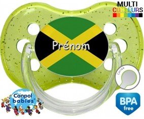 Drapeau jamaïque + prénom: Sucette Cerise-su7.fr