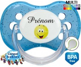 Tennis balle + prénom : Sucette Cerise personnalisée