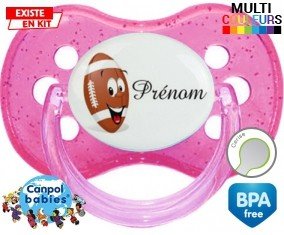 Rugby ballon + prénom: Sucette Cerise-su7.fr