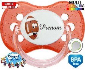 Rugby ballon + prénom: Sucette Cerise-su7.fr