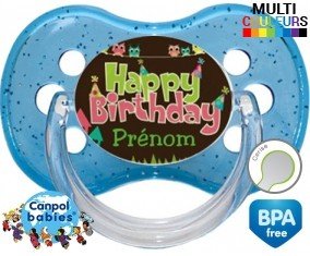 Happy birthday style3 + prénom : Sucette Cerise personnalisée