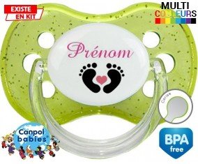 Pied cœur (fille) + prénom : Sucette Cerise