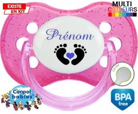 Pied cœur (garçon) + prénom: Sucette Cerise-su7.fr