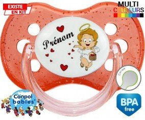 Ange cœur + prénom : Sucette Cerise