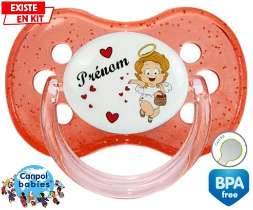 Ange cœur + prénom: Sucette Cerise-su7.fr