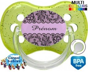 Dentelle + prénom: Sucette Cerise-su7.fr