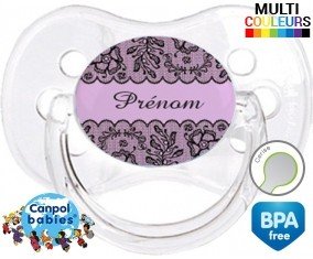 Dentelle + prénom: Sucette Cerise-su7.fr