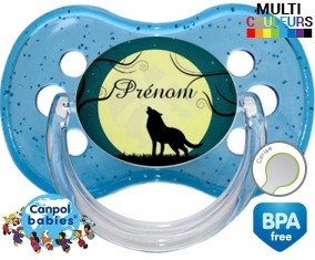 Loup + prénom : Sucette Cerise personnalisée