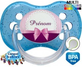 Noeud papillon + prénom : Sucette Cerise personnalisée