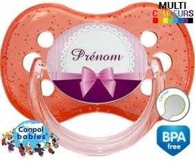 Noeud papillon + prénom: Sucette Cerise-su7.fr