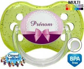 Noeud papillon + prénom: Sucette Cerise-su7.fr