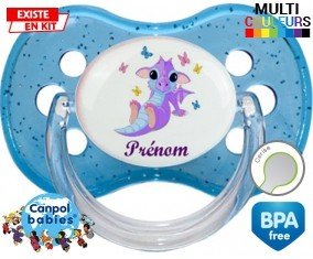 Dragon papillons + prénom : Sucette Cerise personnalisée