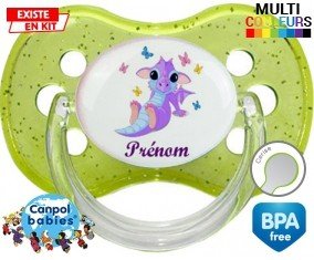 Dragon papillons + prénom: Sucette Cerise-su7.fr