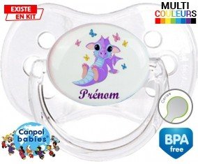 Dragon papillons + prénom: Sucette Cerise-su7.fr