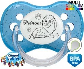 Tetine Lion style2 + prénom embout Cerise personnalisée