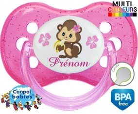 Singe noeud papillon + prénom: Sucette Cerise-su7.fr