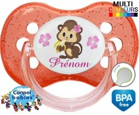 Singe noeud papillon + prénom: Sucette Cerise-su7.fr