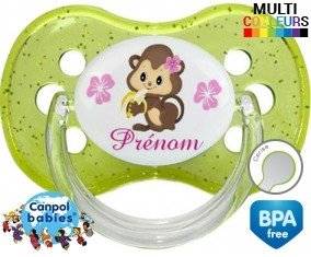 Singe noeud papillon + prénom: Sucette Cerise-su7.fr