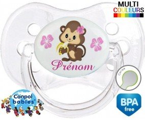 Singe noeud papillon + prénom: Sucette Cerise-su7.fr