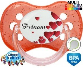 Pleins de cœurs + prénom: Sucette Cerise-su7.fr