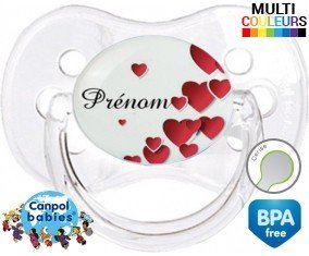 Pleins de cœurs + prénom: Sucette Cerise-su7.fr