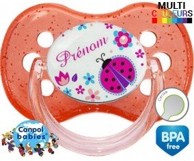 Coccinelle + prénom: Sucette Cerise-su7.fr