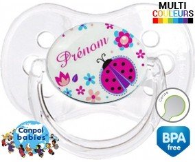 Coccinelle + prénom: Sucette Cerise-su7.fr