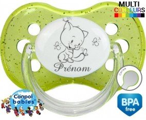 Chat papillon style2 + prénom: Sucette Cerise-su7.fr