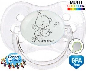 Chat papillon style2 + prénom: Sucette Cerise-su7.fr