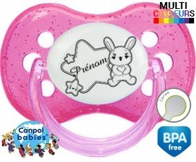 Lapin étoile + prénom: Sucette Cerise-su7.fr