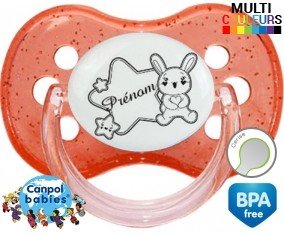 Lapin étoile + prénom: Sucette Cerise-su7.fr