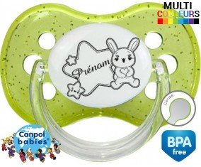 Lapin étoile + prénom: Sucette Cerise-su7.fr