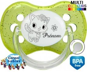 Chat fleur + prénom: Sucette Cerise-su7.fr