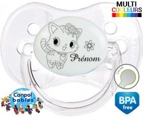 Chat fleur + prénom: Sucette Cerise-su7.fr