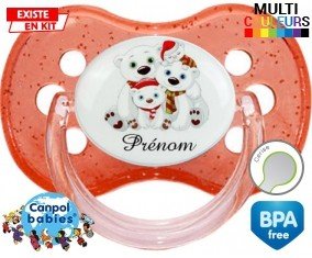 Famille ours de noël + prénom: Sucette Cerise-su7.fr