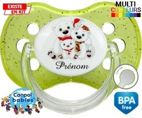 Famille ours de noël + prénom: Sucette Cerise-su7.fr