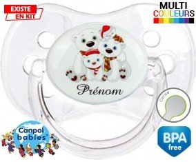 Famille ours de noël + prénom: Sucette Cerise-su7.fr