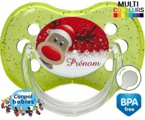 Cerf de noël + prénom: Sucette Cerise-su7.fr