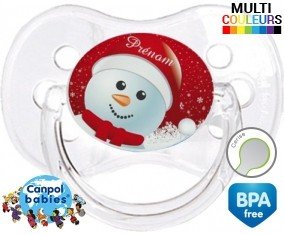 Bonhomme de neige noël + prénom: Sucette Cerise-su7.fr