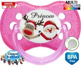 Renne et père noël + prénom: Sucette Cerise-su7.fr