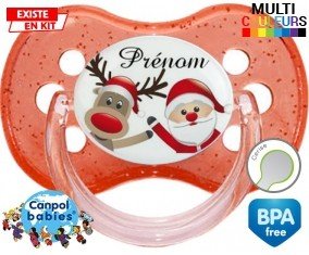 Renne et père noël + prénom: Sucette Cerise-su7.fr