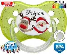 Renne et père noël + prénom: Sucette Cerise-su7.fr