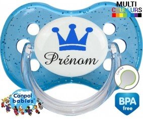 Couronne bleu + prénom: Sucette Cerise-su7.fr